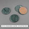 Creative Home Genuine Green Marble Stone Set of 4 Round Coaster Set view 4