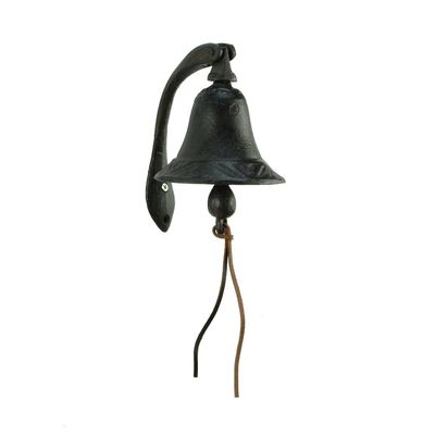 Colonial Tin Works Cast Iron Logan Dinner Bell with Bracket Dinner Bell - Feel The Vibe of Traditional Family Meals and Gatherings. Made of Heavy Cast Iron - Measures 4" W X 5"D X 6" T (1)