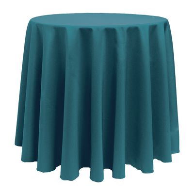 Ultimate Textile 90in Round Tablecloth - Polyester Table Cover with Seamless Design, Machine Washable, Stain & Wrinkle Resistant for Weddings - Teal, 1 Pack