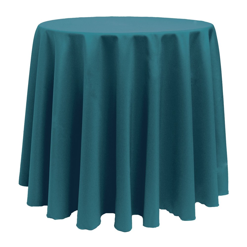 Ultimate Textile 90in Round Tablecloth - Polyester Table Cover with Seamless Design, Machine Washable, Stain & Wrinkle Resistant for Weddings - Teal, 1 Pack
