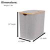 BirdRock Home Bamboo & Canvas Hamper | Single Laundry Basket with Lid | Foldable Hamper | Cut Out Handles view 4