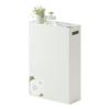 Yamazaki Home Toilet Paper Stocker - Bathroom Storage Organizer Dispenser Not for Jumbo Rolls Steel One Size White view 1