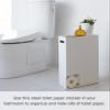 Yamazaki Home Toilet Paper Stocker - Bathroom Storage Organizer Dispenser Not for Jumbo Rolls Steel One Size White view 2