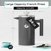 Coffee Gator 304 Grade Stainless Steel French Press Coffee Maker 34 oz, Double Wall Insulated Hot Cold Brew Teapot with 4-Level Filtration System, Include Travel Jar Canister, Rust-Free, Kitchen, Gray view 4