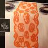 Halloween Lace Festive Table Runner Scary Pumpkin 14" x 72" - Orange view 1