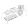 Smart Design Kitchen Storage Expandable Shelf Rack w/ Scratch Resistant Feet - Steel - Rust Resistant Finish - for Cups, Dishes, Cabinet & Pantry Organization - Kitchen (16 x 32.5) [White] view 1