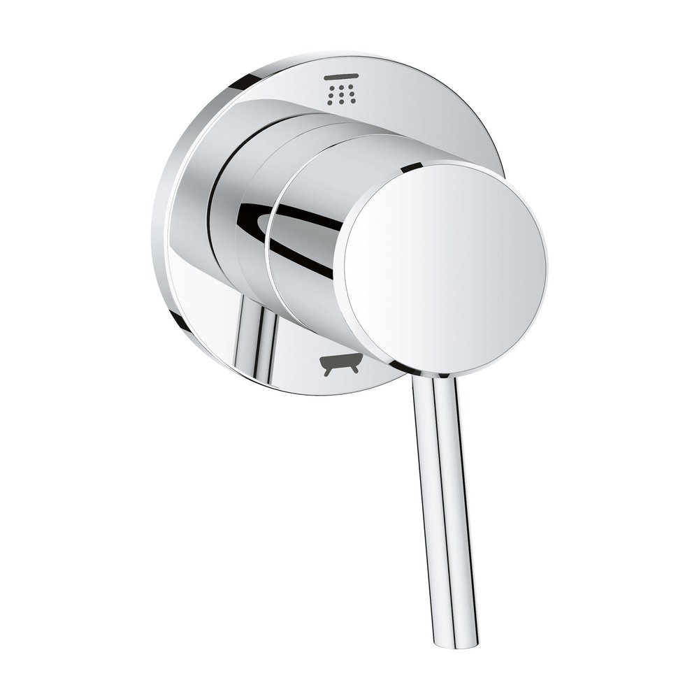 Grohe 29104001 Concetto 1-Handle Diverter Trim Kit in Starlight Chrome (Valve Sold Separately)