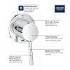 Grohe 29104001 Concetto 1-Handle Diverter Trim Kit in Starlight Chrome (Valve Sold Separately) view 4