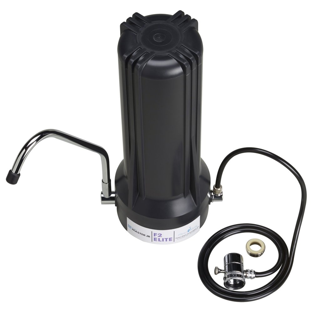 Home Master TMJRF2E Jr F2 Elite 5-stage Sinktop Water Filter System, 500 gallon replaceable, Filters Fluoride Chloramine Chlorine Chemicals Aluminum Lead Mercury Pesticides and more up to 93%