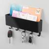 mDesign Mail, Letter Holder, Key Rack Organizer for Entryway, Kitchen - Wall Mount, Black view 2
