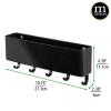 mDesign Mail, Letter Holder, Key Rack Organizer for Entryway, Kitchen - Wall Mount, Black view 3