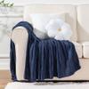 Battilo Navy Cable Knit Throw Blankets for Couch, Super Soft Warm Cozy Decorative Knitted Throw Blanket for Bed, Sofa, Chair 50"x60" view 3
