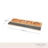 Twine Wine Flight Board with Slate Chalkboard & Acacia Wood Tray, Holds 4 Glasses, Includes Soapstone Chalk, Perfect for Wine Tasting Parties, Housewarming, Hosting Essentials view 3