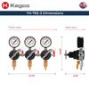 Kegco Secondary Regulator, Triple Gauge, Chrome view 2