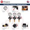 Kegco Secondary Regulator, Triple Gauge, Chrome view 3
