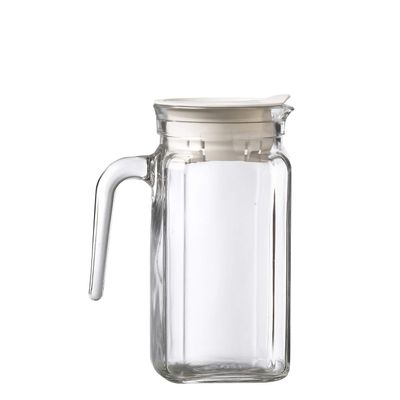 Amici Home Italian Igloo Quadra Glass Pitcher with Lid and Spout | 17 Ounce | Clear Glass Water Pitcher for Refrigerator | Carafe for Iced Tea, Juice, Milk, Cold Brew and Mimosa Bar