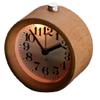 Glomarts Round Wooden Silent Desk Alarm Clock with Nightlight view 1