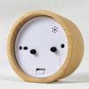 Glomarts Round Wooden Silent Desk Alarm Clock with Nightlight view 3