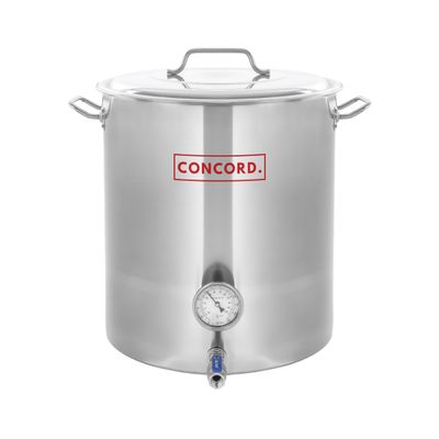 CONCORD Stainless Steel Home Brew Kettle Stock Pot (Weldless Fittings) (60 QT/ 15 Gal)