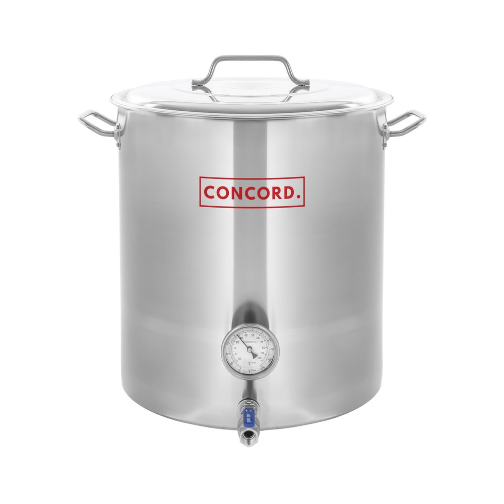 CONCORD Stainless Steel Home Brew Kettle Stock Pot (Weldless Fittings) (60 QT/ 15 Gal)
