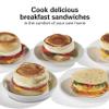 Hamilton Beach Dual Breakfast Sandwich Maker with Timer, Ready in 5 Minutes, Removable Dishwasher Safe PFAS-Free Non-Stick Egg Cooker Ring, Silver (25490MNA) view 4