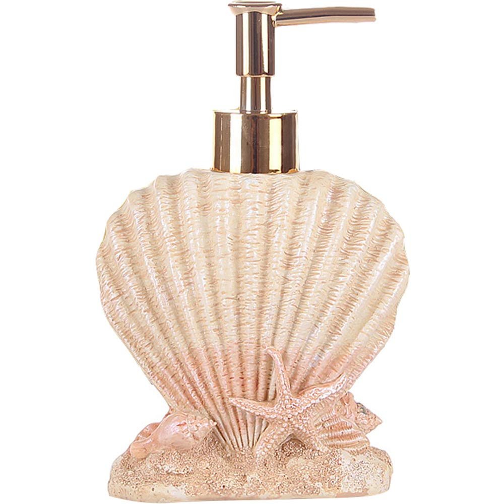 Creative Beach Shells European Style Hand Soap Liquid Bottles Resin Shampoo Dispenser (Shell)
