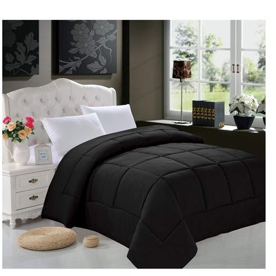 Super Soft Goose Down 1pc Solid Alternative Comforter, Queen, Black
