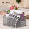Mindspace Utensil Holder, Kitchen Condiment Organizer and Flatware Utensil Caddy | The Mesh Collection, Silver view 2