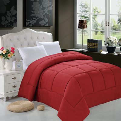 Elegant Comfort Luxury Goose Down Alternative Double Full Comforter (Duvet Insert), King Size, Burgundy