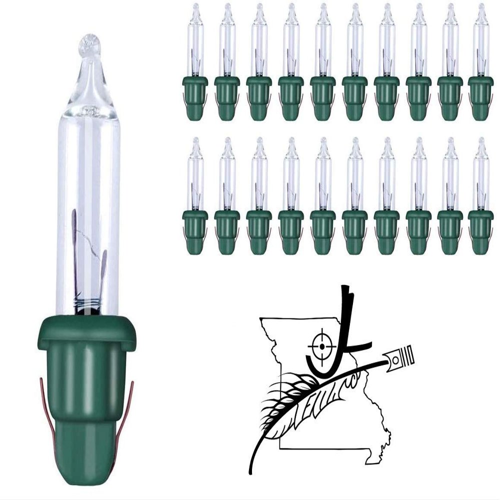 GE 20x Mini 2.5 Volt Clear Christmas Light Bulbs Replacement Tree Lights Indoor or Outdoor By JL Missouri Parts