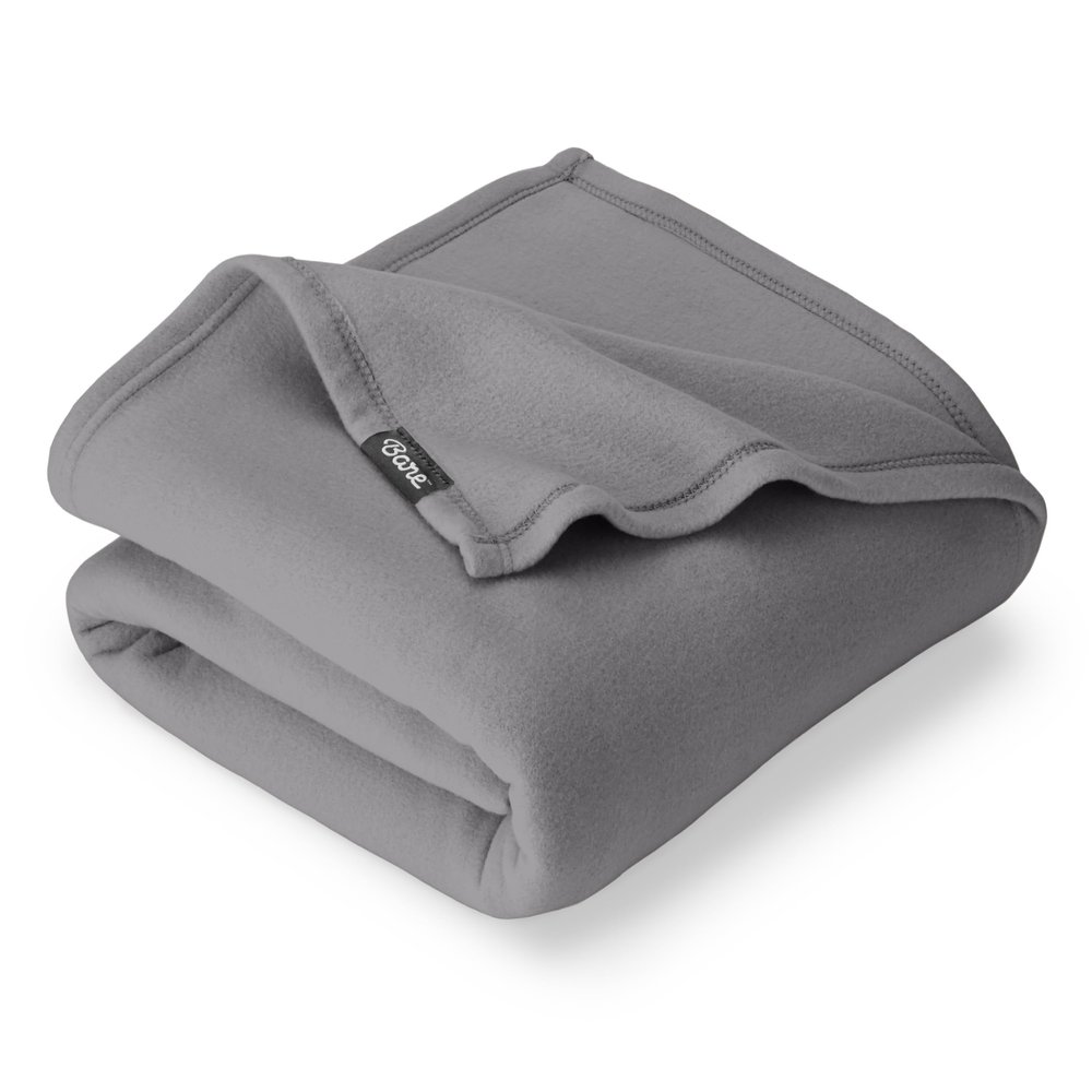 Bare Home Polar Fleece Blanket - King - Grey - Warm & Cozy - Premium Fleece - Throw for Bed, Sofa, Camping, Travel and Cold Nights - Lightweight Blanket (King, Grey)