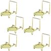 HOHIYA 6 Piece Cup and Saucer Display Stan Decorative Teacup and Coffee Mug Rack Organizer Gold Finish Compact Tabletop Display for China Tea Cups Plates and Dishware view 1