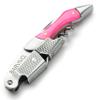 Barvivo Wine Opener with Foil Cutter and Cap Remover - Double Hinged Corkscrew for Bartenders - Stainless Steel Wine Key for Easy Bottle Opening - Manual Wine Bottle Opener - Pink Resin, 4.7x1.2-Inch view 1