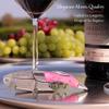 Barvivo Wine Opener with Foil Cutter and Cap Remover - Double Hinged Corkscrew for Bartenders - Stainless Steel Wine Key for Easy Bottle Opening - Manual Wine Bottle Opener - Pink Resin, 4.7x1.2-Inch view 4