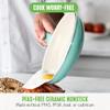 GreenLife Non Stick Fry Pan Set (7" & 10"), Non-Toxic PFAS-Free Ceramic Skillets, Dishwasher & Oven Safe, Egg Omelet Frying Pans, Stay- Cool Handles, Kitchen Home Cooking Essentials, Turquoise view 2