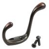 Rok 2 Pack Hardware Heavy Duty Oil-Rubbed Bronze Home Wall Closet Towel Robe Coat Double Hook Hanger view 1