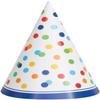 Vibrant Rainbow Polka Dots Party Hats (Pack of 8) - Premium Quality & Eye-Catching Design - Perfect for Celebrations view 1