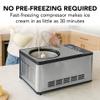 Whynter Ice Cream Maker Machine Automatic 2.1 Qt. with Built-In Compressor, LCD Digital Display & Timer, No Pre-Freezing, ICM-200LS, Stainless Steel view 2
