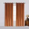 Cherry Home Super Soft Rustic Velvet Pumpkin Orange Blackout Drapes Room Darkening Curtains Panel Grommet Drapery 52 by 120-Inch Caramel Cafe(2 Panels) with Matching Tiebacks view 1
