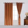 Cherry Home Super Soft Rustic Velvet Pumpkin Orange Blackout Drapes Room Darkening Curtains Panel Grommet Drapery 52 by 120-Inch Caramel Cafe(2 Panels) with Matching Tiebacks view 2