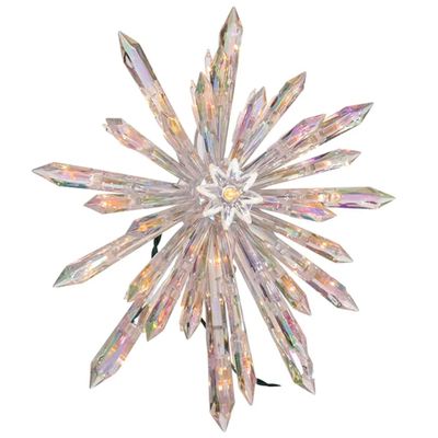 Kurt Adler UL1883 UL 30-Light Plastic Crystal Snowflake Treetop