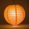 PaperLanternStore.com 10 Inch Peach Even Ribbing Round Paper Lantern (10 PACK) view 2