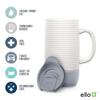 Ello Jane 18oz Ceramic Travel Mug with Handle, Splash-Resistant Slider Lid and Built-in Coaster, Perfect for Coffee and Tea, BPA Free, Dishwasher Safe, Holiday Gift Her Him, Gray view 2