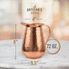 Artisan's Anvil Hammered Copper Pitcher w/Handle, 100% Copper, Heavy Duty, Handmade, 70 fl. Oz., Best for Water, Ayurveda, Moscow Mules, Cocktails view 4