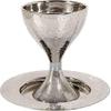 Yair Emanuel Hammered Modern Kiddush Cup with Silver Ring view 1