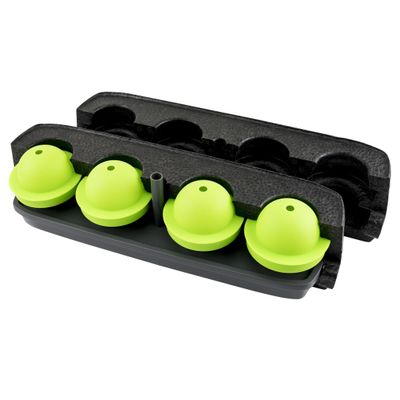Tovolo Seamless Sphere Ice System, Compact, 2.5 Inch Crystal Clear Spheres - Set of 4 Molds,Black