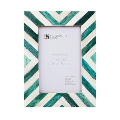 Handicrafts Home Picture Frame- Photo Frame for Home and Living Decor- Bone Inlay Chevron Pattern-4x6