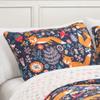Lush Decor Pixie Fox Reversible Quilt Set, 4 Piece Set, Full/ Queen, Navy & Orange - Bedding Sets For Girls - Whimsical Quilt For Kids & Toddlers - Floral & Heart Print - Woodland Bedroom Decor view 2