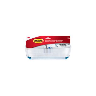 Command 3M 4.75 in. H x 4.625 in. W x 11.375 in. L Clear Frosted Shower Caddy