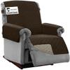 Sofa Shield Recliner Slip Cover with Patented Strap, Cushion Protector, US Designed Reversible Stain and Dog Tear Resistant Slipcover, 28 inch Seat, Washable Covers for Dogs Pets, Chocolate Beige view 1